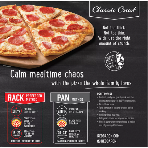 Red Baron Pepperoni Pizza with Classic Crust. Frozen (3 pk.)