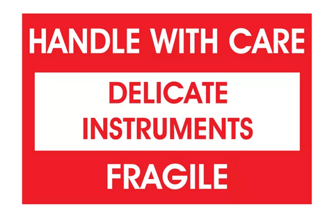 "Handle with Care/Delicate Instruments/Fragile" Label - 3 x 5"
