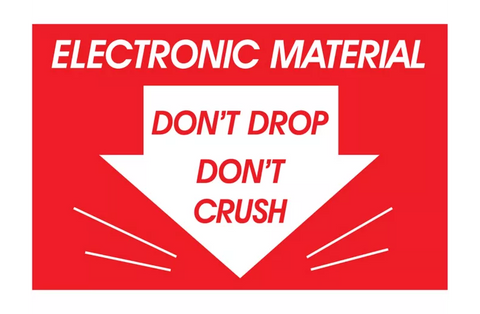 "Electronic Material/Don't Drop/Don't Crush" Label - 2 x 3"