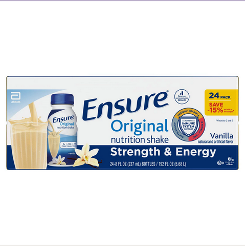Ensure Original Nutrition Vanilla Meal Replacement Shakes with 9g of Protein (8 fl. oz. 24 ct.)