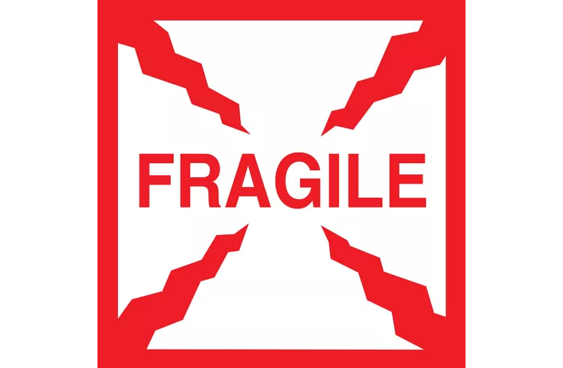 "Fragile" Label - 2 x 2"