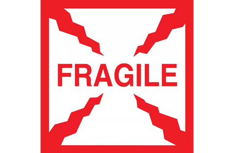 "Fragile" Label - 4 x 4"