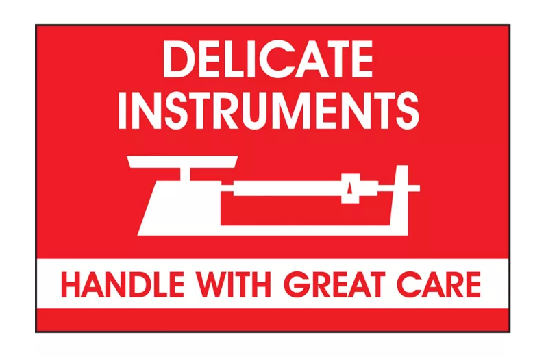 "Delicate Instruments/Handle with Great Care" Label - 3 x 5"