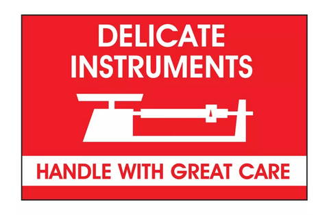 "Delicate Instruments/Handle with Great Care" Label - 2 x 3"